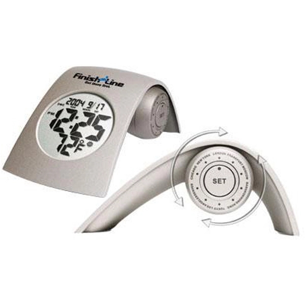 Die cast world time desk alarm clock with thermometer.... from ASI 31570 Advantage Industries / AdVantage Line®