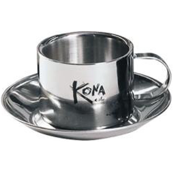 Double walled stainless steel espresso cup with saucer.... from ASI 31570 Advantage Industries / AdVantage Line 