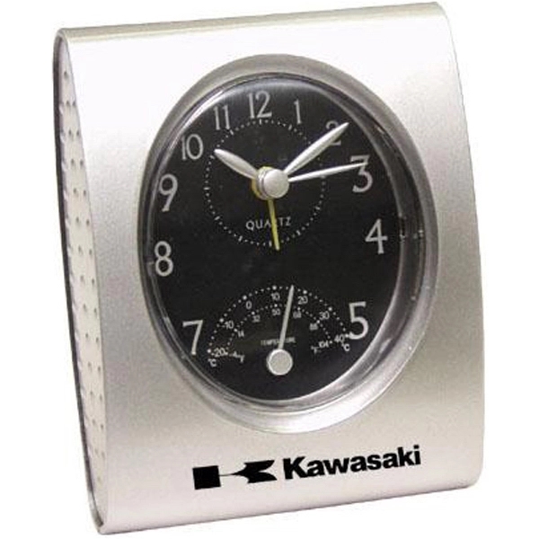 Silver desk clock with temperature and alarm.... from ASI 31570 Advantage Industries / AdVantage Line®