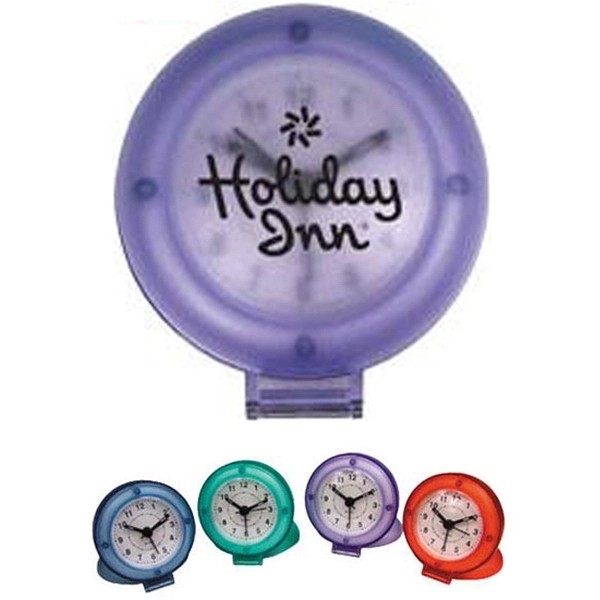 Flip open travel alarm clock with transparent case.... from ASI 31570 Advantage Industries / AdVantage Line®