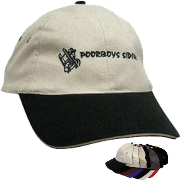 Six panel low profile two-tone sandwich bill cotton cap.... from ASI 31570 Advantage Industries / AdVantage Line®
