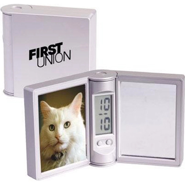 Folding clock/photo frame with mirror.... from ASI 31570 Advantage Industries / AdVantage Line®