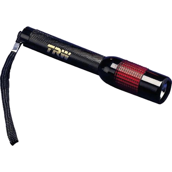 Aluminum safety beacon flashlight with black wrist strap.... from ASI 31570 Advantage Industries / AdVantage Line®