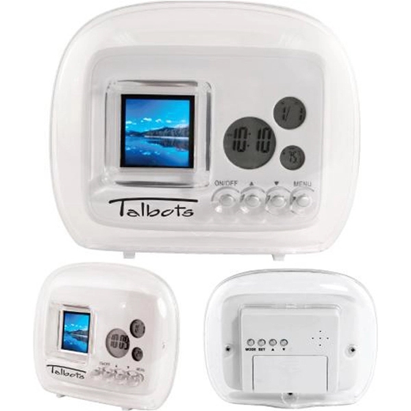 Digital photo frame with alarm clock, calendar, and thermometer... from ASI 31570 Advantage Industries / AdVantage Line®