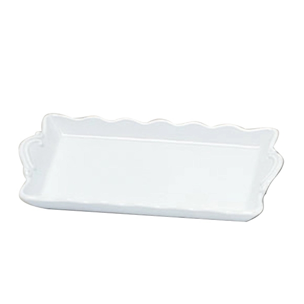 White vitrified porcelain fluted edge candy dish / tray.... from ASI 68878 Mar's Line / Mar's Promotions / MAR's Line Mars China Collection