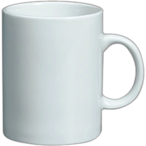 White vitrified porcelain plain straight sided mug  11 oz.... from ASI 68878 Mar's Line / Mar's Promotions / MAR's Line Mars China Collection