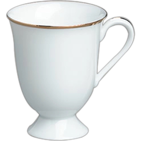 Gold banded footed pedestal mug, 9 oz. made of fine porcelain... from ASI 68878 Mar's Line / Mar's Promotions / MAR's Line Mars China Collection