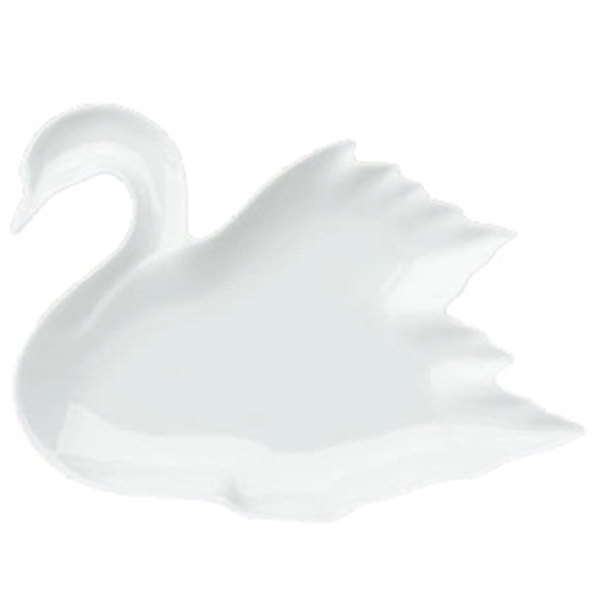 White vitrified porcelain swan shape candy dish.... from ASI 68878 Mar's Line / Mar's Promotions / MAR's Line Mars China Collection