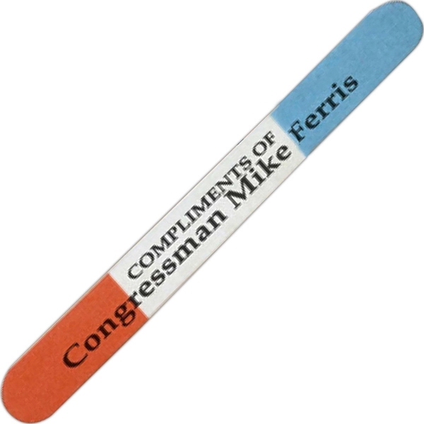 Popular and economical patriotic red,white and blue emery board. Size is... from ASI 34326 Allen Adv Products Inc / Fingertip Line