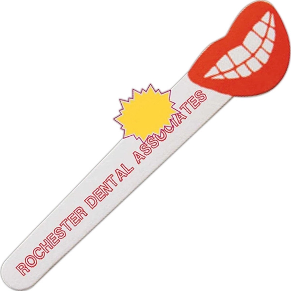 Emery board with a smiley shape in the end.... from ASI 34326 Allen Adv Products Inc / Fingertip Line