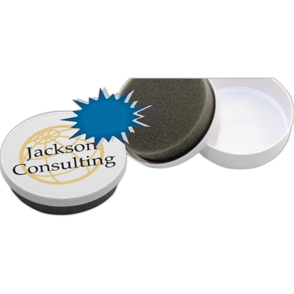 No-Buff Shoe Shine Case size is 3 9/16" diameter.... from ASI 34326 Allen Adv Products Inc / Fingertip Line