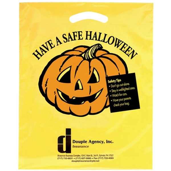 12" x 15" yellow LDPE plastic bag with Halloween theme and... from ASI 35290 American Ad Bag Co