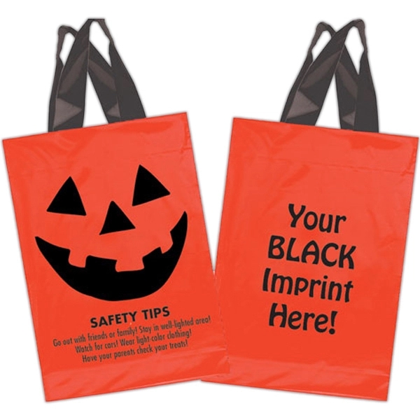 10" x 15" HDPE orange plastic trick-or-treat bag with soft loop... from ASI 35290 American Ad Bag Co
