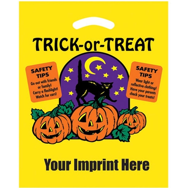 12" x 15" LDPE plastic Halloween bag with die-cut handle and... from ASI 35290 American Ad Bag Co