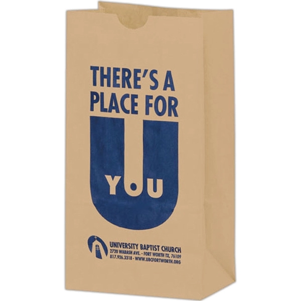 7 11/16" x 4 7/8" x 16 1/16" natural Kraft paper... from ASI 35290 American Ad Bag Co