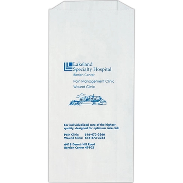 5" x 10" x 2" white Kraft paper prescription-style bag.... from ASI 35290 American Ad Bag Co