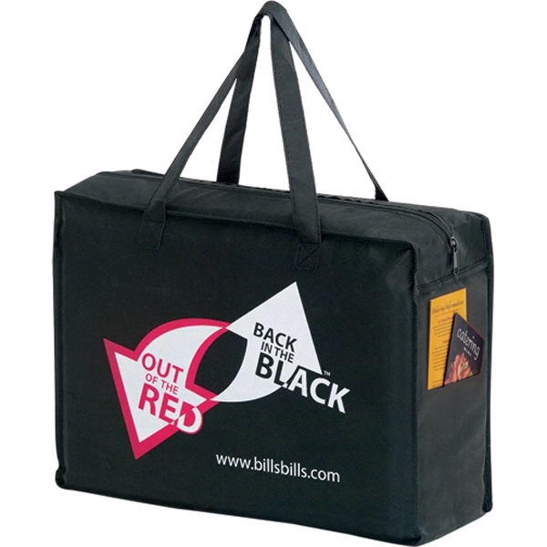 20" x 6" x 16" non-woven polypropylene briefcase-style zip tote with... from ASI 35290 American Ad Bag Co