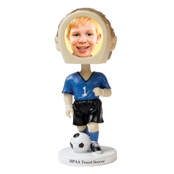 6 1/2" x 2 1/2" soccer player bobblehead with slip-in insert... from ASI 62190 Illini / Illini