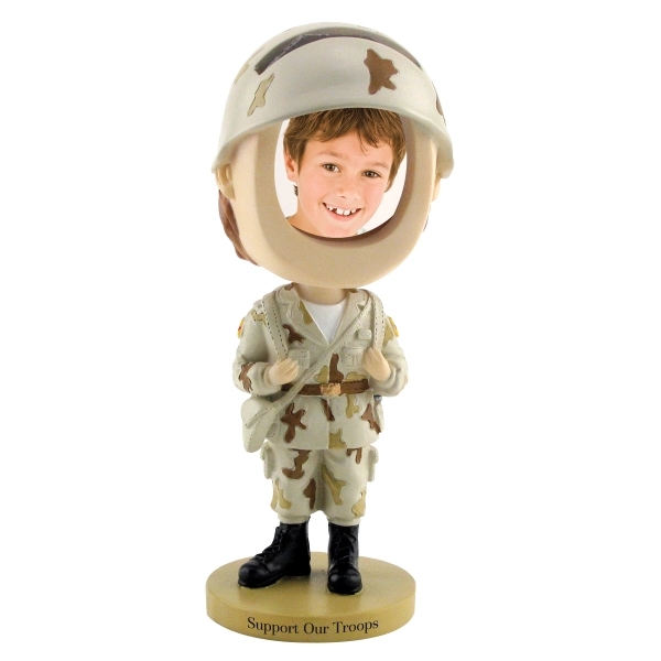 6 1/2" x 2 1/2" soldier bobblehead with slip-in insert section... from ASI 62190 Illini / Illini