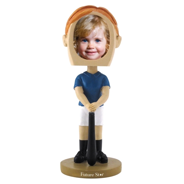 6 1/2" x 2 1/2" girls' softball bobblehead with slip-in insert... from ASI 62190 Illini / Illini