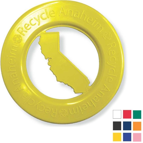 6" flying logo ring with custom shape in center and raised... from ASI 88620 Specialty Products Company / Newport Plastics / Specialty Line