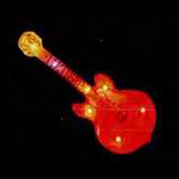 Custom red guitar shape flash lapel pin with flashing light.... from ASI 36988 Artek USA Inc / Artek™