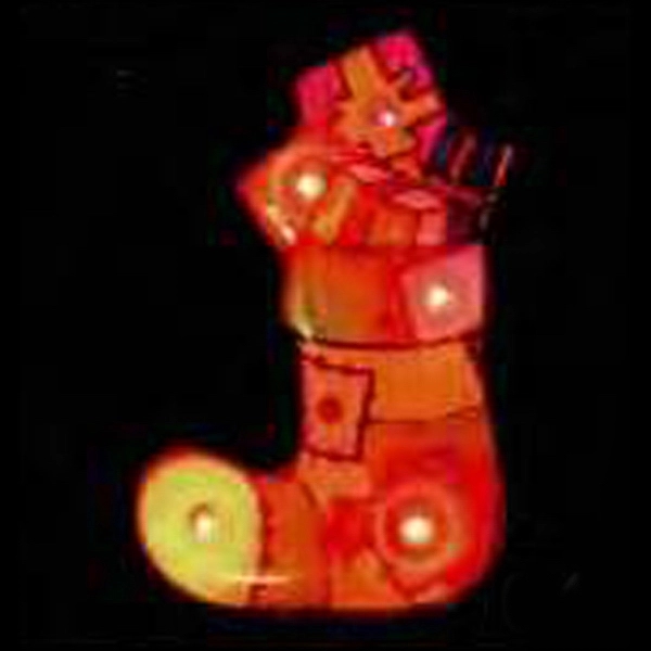 Custom stuffed Christmas stocking flash lapel pin with flashing light.... from ASI 36988 Artek USA Inc / Artek™