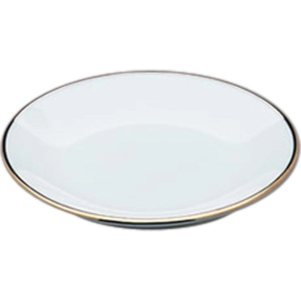 Gold banded 4" coupe shape coaster.... from ASI 68878 Mar's Line / Mar's Promotions / MAR's Line Mars China Collection