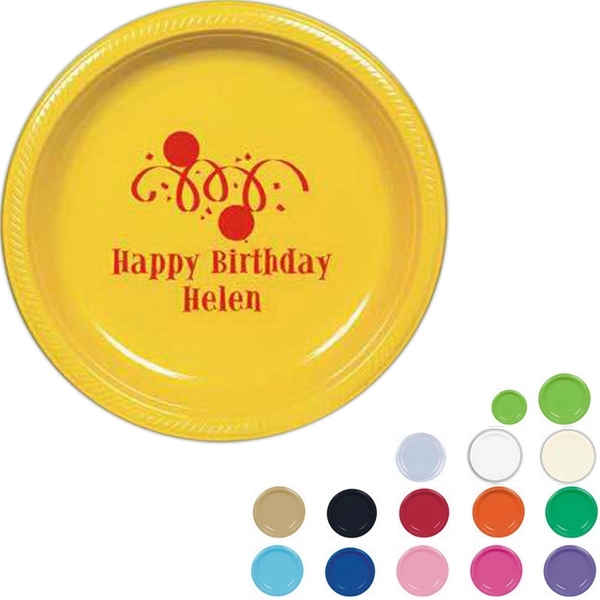 Round plastic plates in a variety of colors.... from ASI 79541 Print Appeal,Inc. / Print Appeal