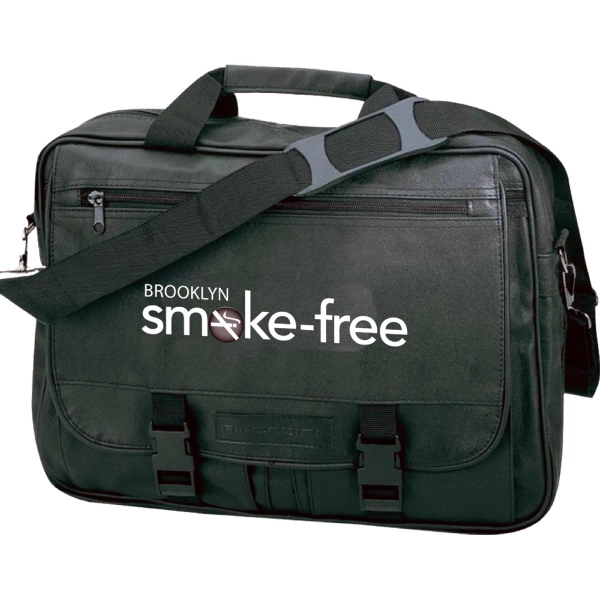 The leatherette portfolio is expandable and features a zippered main compartment.... from ASI 39820 Opusline (Benmex) / Opus Line