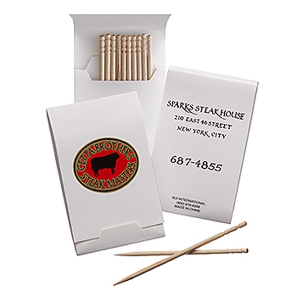 Ten full-length 2 3/8" toothpicks with poly-wrapped  booklet.... from ASI 31490 Admatch Corporation / Admatch-Regal