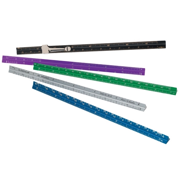 Aluminum 15 cm metric engineer traditional triangular pocket scale.... from ASI 34910 Alumicolor / Alumicolor