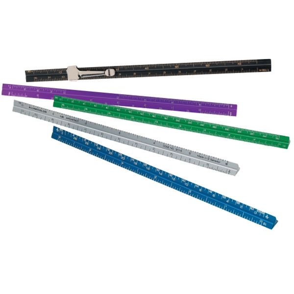 Aluminum 15 cm metric mechanical traditional triangular pocket scale.... from ASI 34910 Alumicolor / Alumicolor