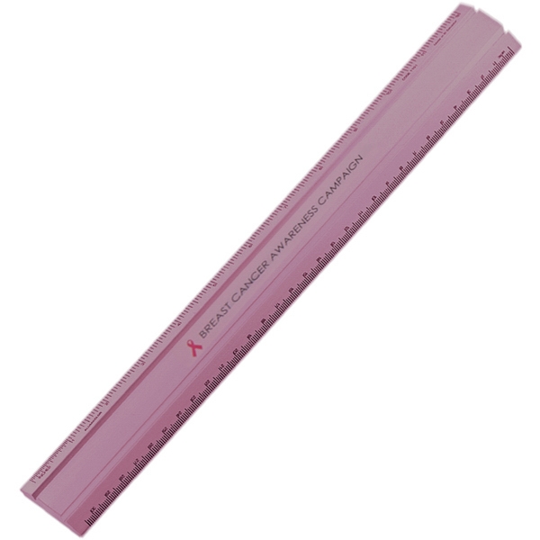 Aluminum 12" office ruler, 10% of proceeds are donated to Breast... from ASI 34910 Alumicolor / Alumicolor