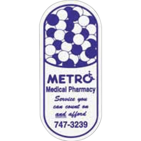 3.19" x 1.38" capsule shaped magnet with four color process customization.... from ASI 68507 The Magnet Group / Magnet LLC™