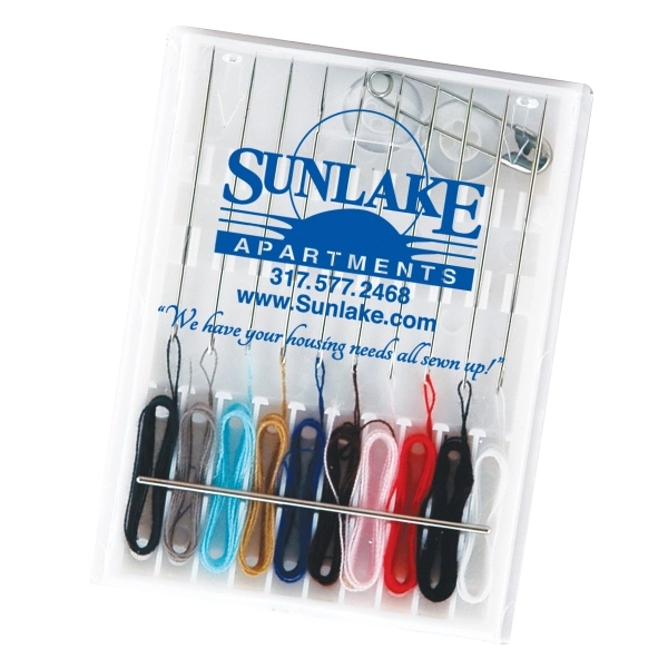 Travel sewing kit with 10 pre-threaded needles, 2 buttons and 1... from ASI 62190 Illini