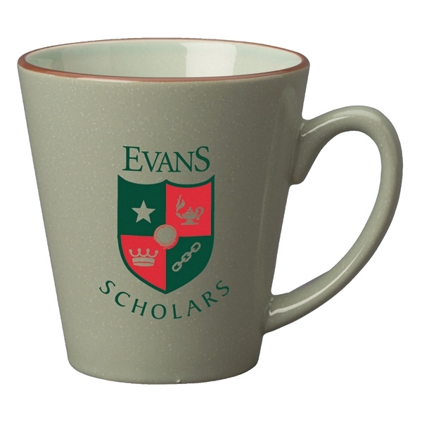 Ceramic 12 oz. latte mug with ear shape handle and tapered... from ASI 46573 Cooper & Clement Inc / Inspiration by C&C Line