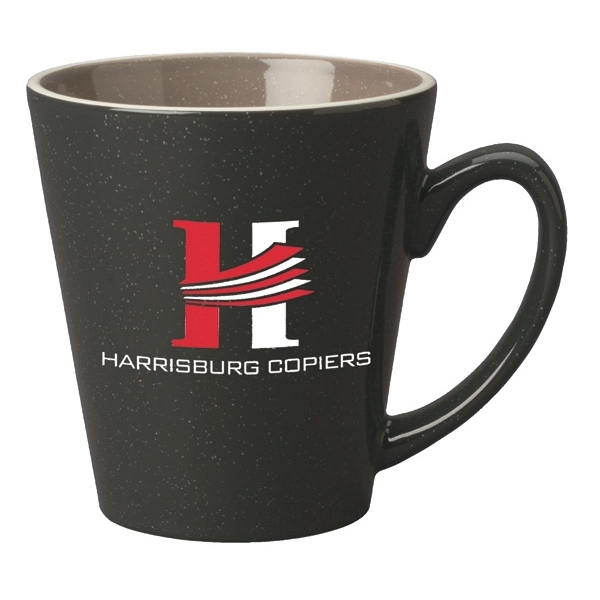 Ceramic 12 oz. latte mug with ear shape handle and tapered... from ASI 46573 Cooper & Clement Inc / Inspiration by C&C Line