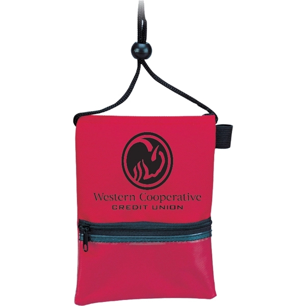 Neck wallet with pen loop that features a zippered top pocket,... from ASI 39820 Opusline (Benmex) / Opus Line