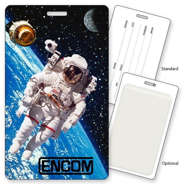 Luggage Tag with NASA Space Astronaut, Lenticular 3D Effect, with One... from ASI 66260 ZZ OLD - Lantor Ltd 3D Products Div / Lantor 3D Lenticular
