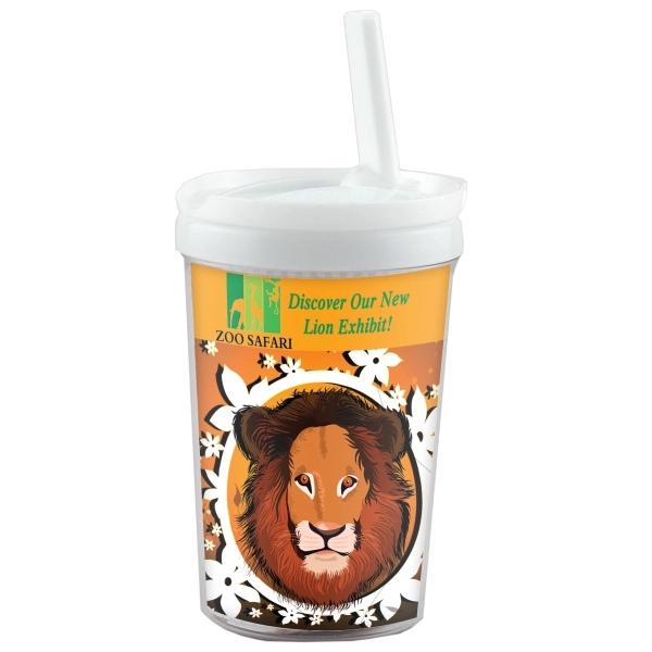 8 oz. children's tumbler with clear outer shell, white liner, lid... from ASI 62190 Illini