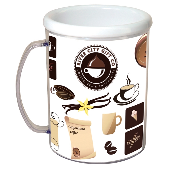 Clear acrylic mug with white liner and customizable inserts.... from ASI 62190 Illini / Illini