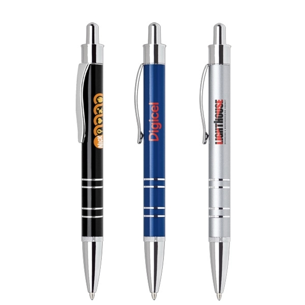 Aluminum pen with slim barrel and silver accents.... from ASI 34800 Alstar Creations / Alstar Line