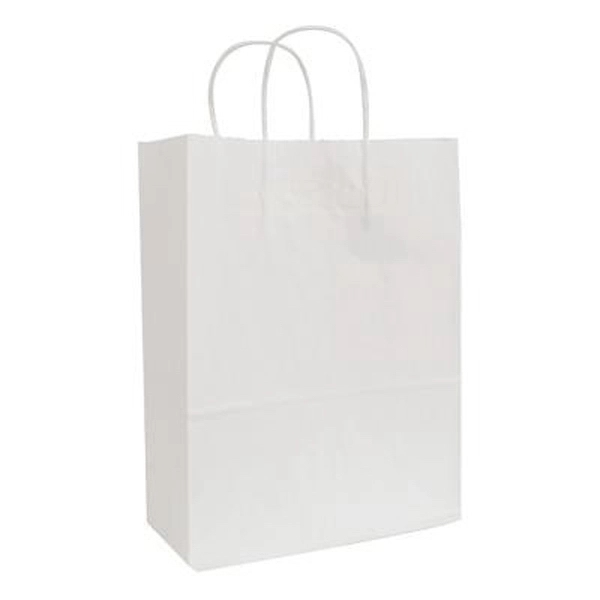 White Kraft paper 10" x 5" x 13.5" shopping bag with... from ASI 92480 Uniflex / U F