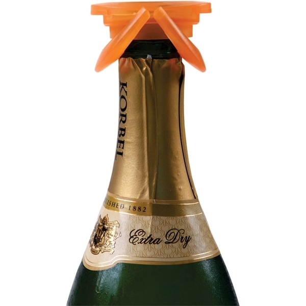 Flexible 3" champagne bottle stopper with spring-loaded, fold up silicone sealing... from ASI 55450 Franmara Inc