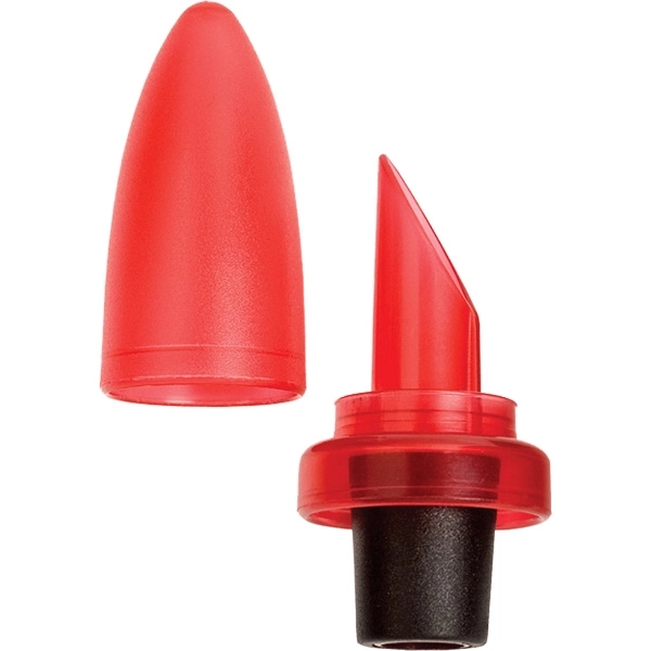 Customizable 3 1/4" TPR snap-seal bottle pourer with lid. For wine,... from ASI 55450 Franmara Inc