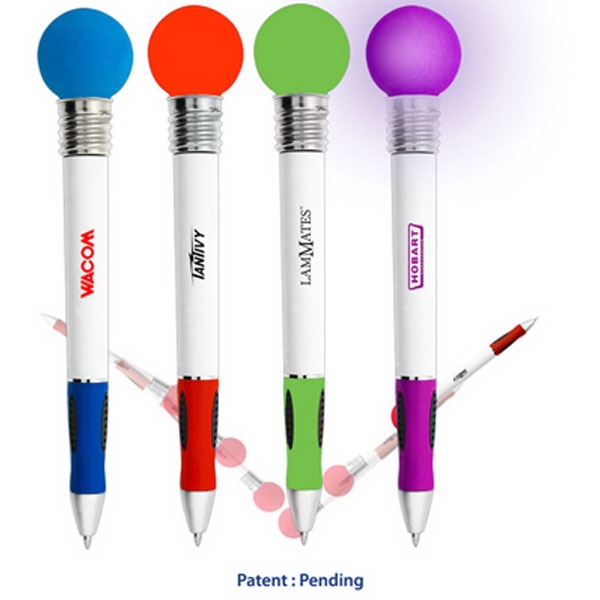 Bouncy Ball - Light up bouncing ball pen. Standard black ink... from ASI 43442 ZZ DROPPED - High Caliber Line USA