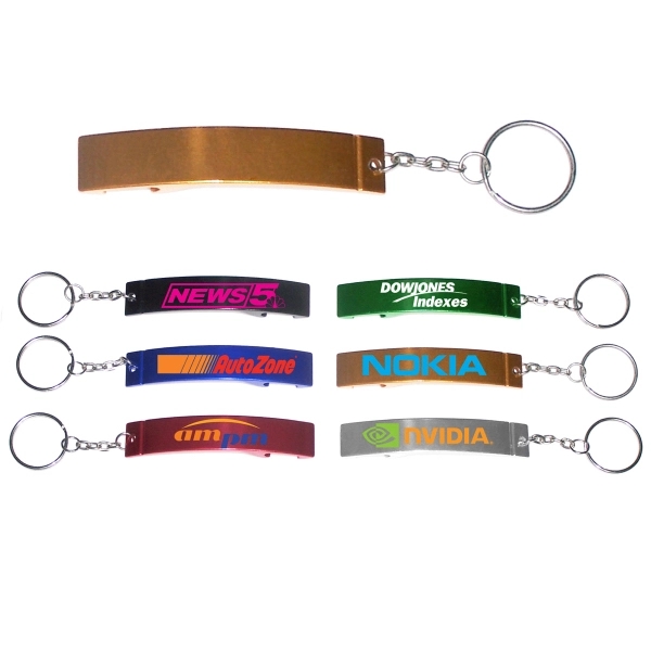 Jumbo size plain bottle opener with key chain, gold.... from ASI 74585 Nu Promo International / Nu Promo Line