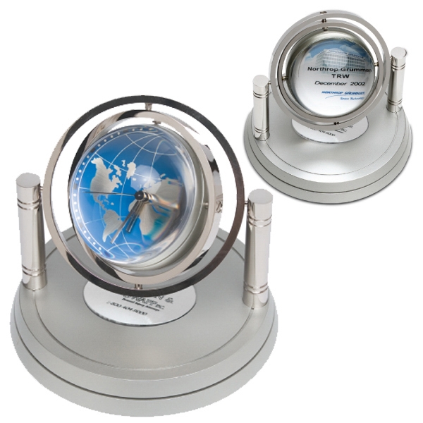 Gyro Gemini - Sphere desk clock with gyroscopic motion and base... from ASI 62660 Innovation Line