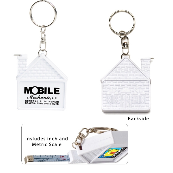 Mini 3' long house shape tape measure key chain. While quantities... from ASI 62660 Innovation Line / Innovation Line